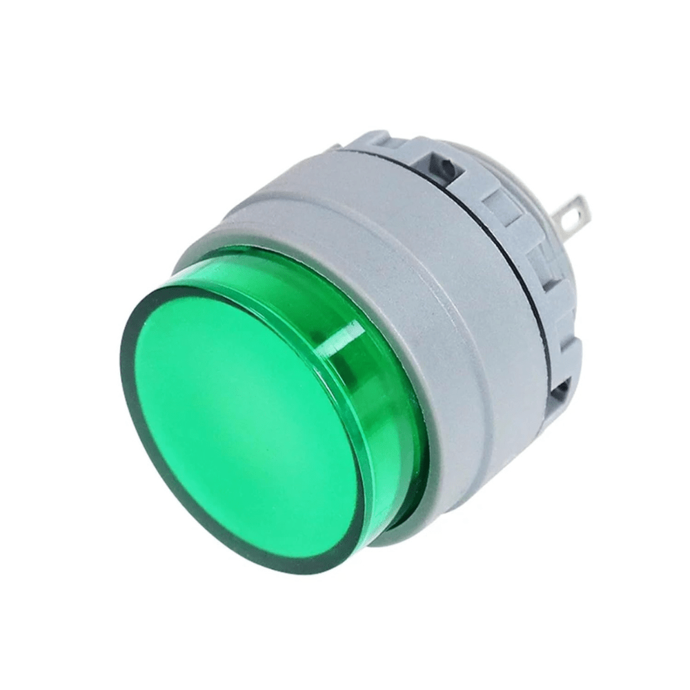 22mm 3-48V 1NO1NC Ultra Short Green Momentary with Light Waterproof Circular Button Switch