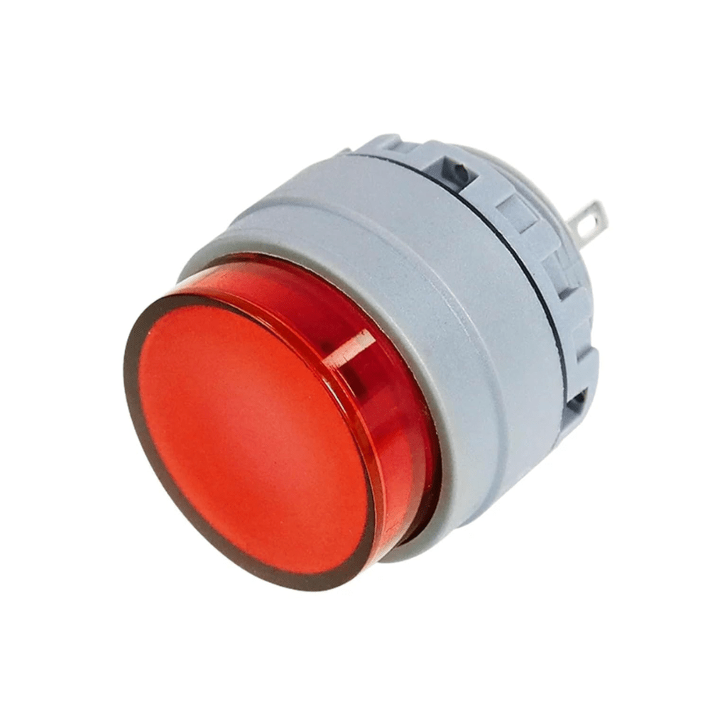 22mm 3-48V 1NO1NC Ultra Short Red Momentary with Light Waterproof Circular Button Switch