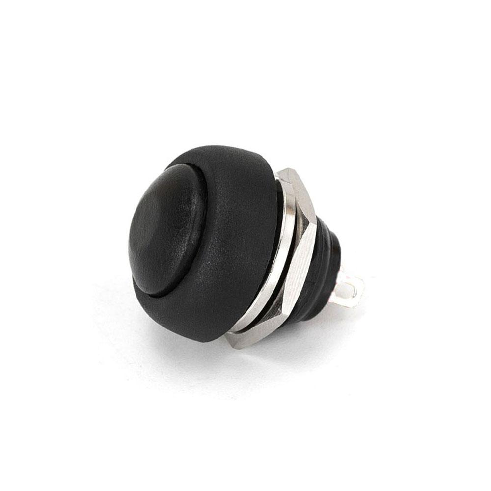 PBS- 33B Black Waterproof 12MM 2PIN Self-Reset Mini Round Push Button