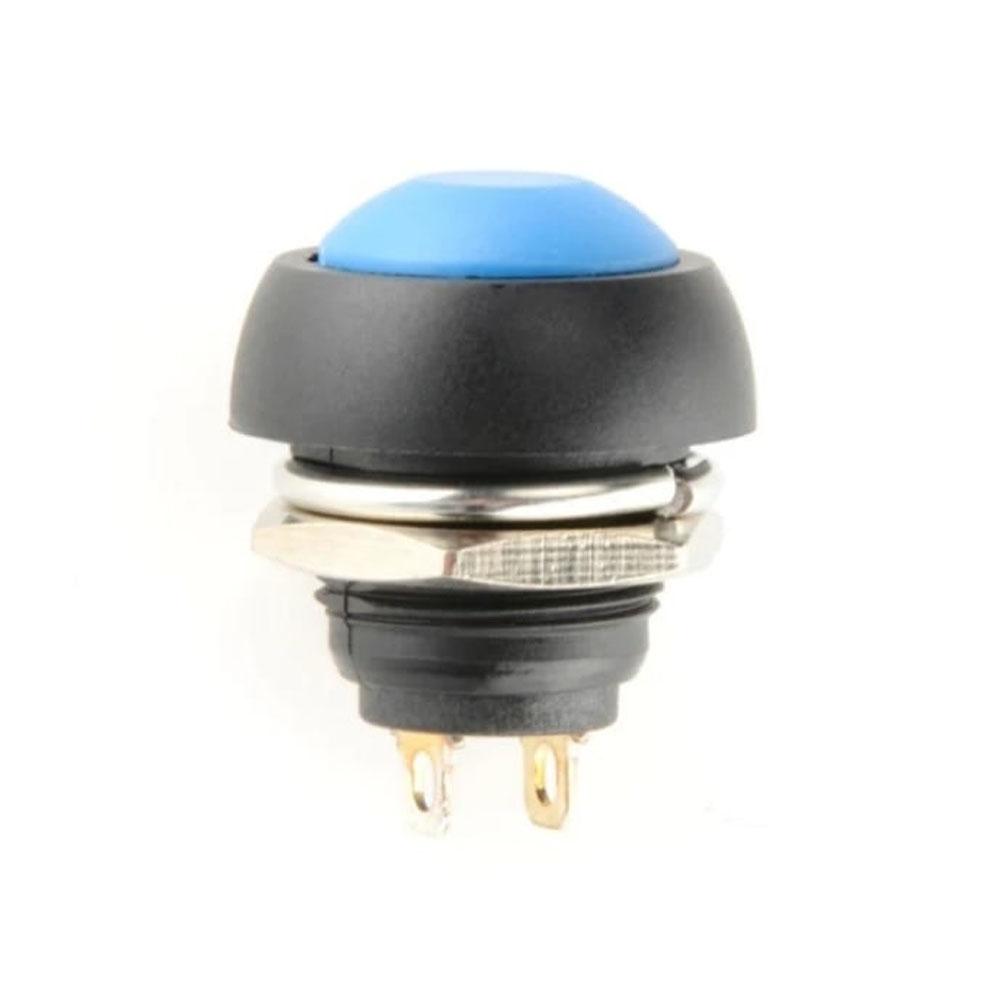 PBS- 33B Blue Waterproof 12MM 2PIN Self-Reset Mini Round Push Button