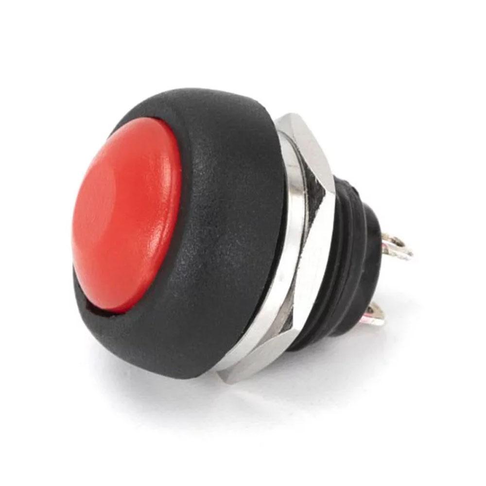 PBS- 33B Red Waterproof 12MM 2PIN Self-Reset Mini Round Push Button