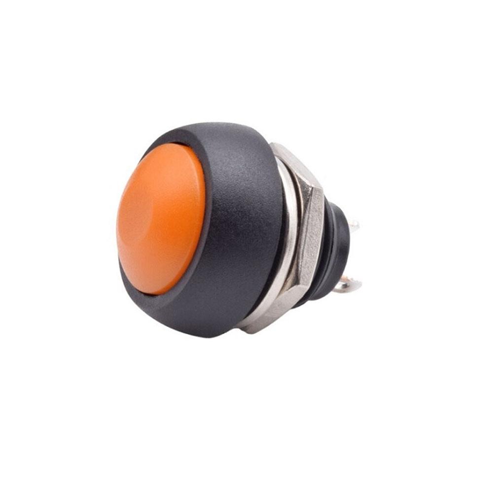 PBS-33B Orange Waterproof 12MM 2PIN Self-Reset Mini Round Push Button