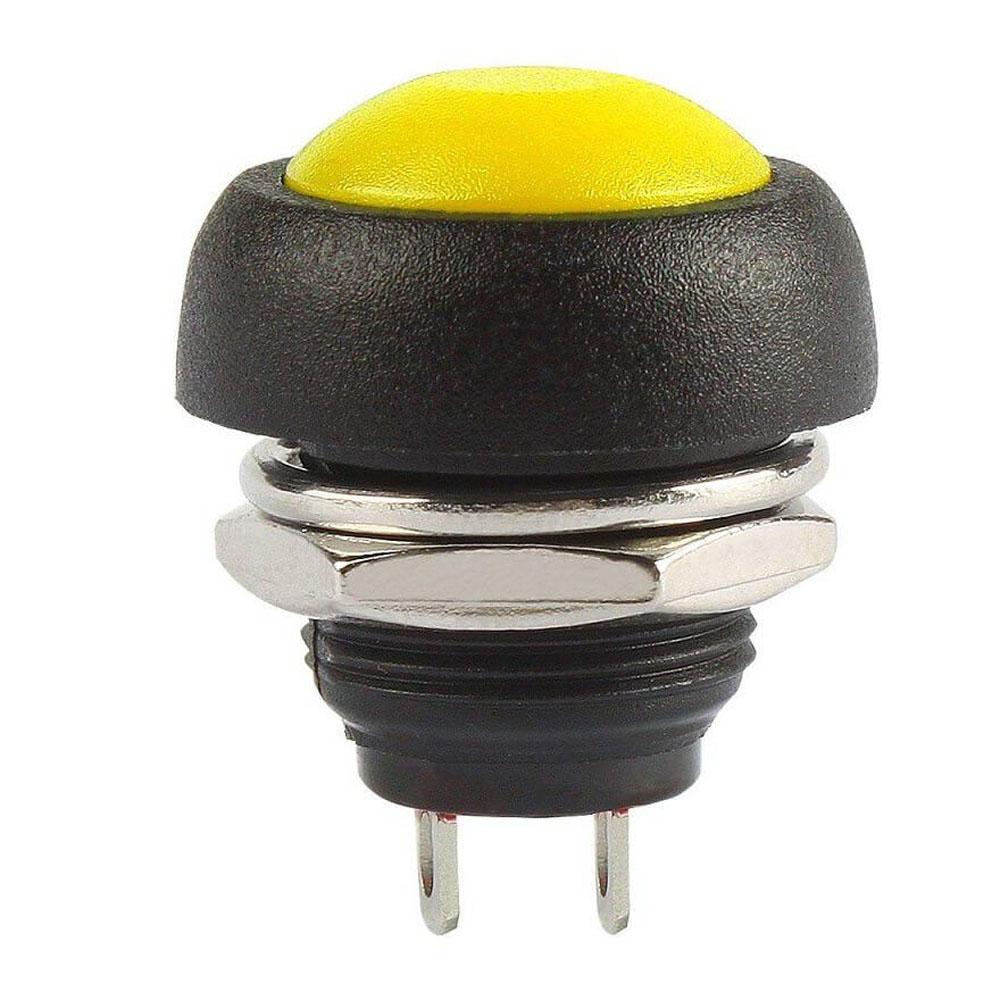 Yellow Waterproof PBS- 33B 12MM 2PIN Self-Reset Mini Round Push Button
