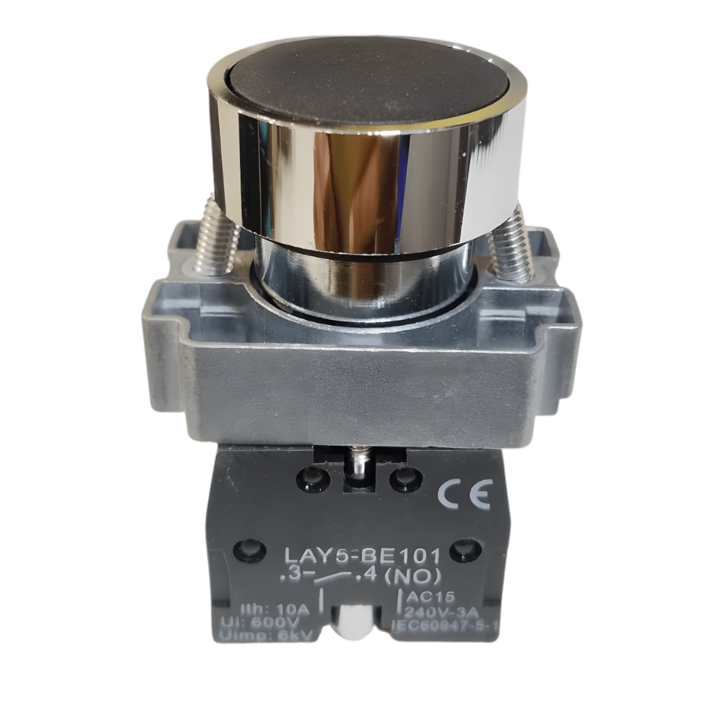 LAY5-BE101 22mm 1NO 10A Black Momentary Metal Head Push Button Switch