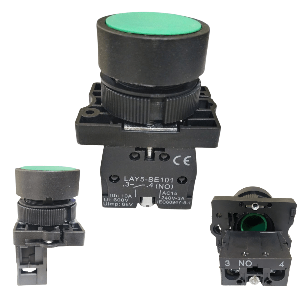 LAY5-BE101 22mm 1NO Green Momentary Push Button Switch – Plastic Head