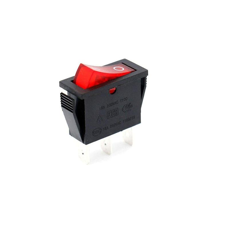 16A 250V SPST ON-OFF Rocker Switch with Light