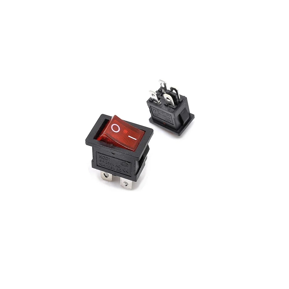 6A 250V SPDT ON-OFF Rocker Switch with Light