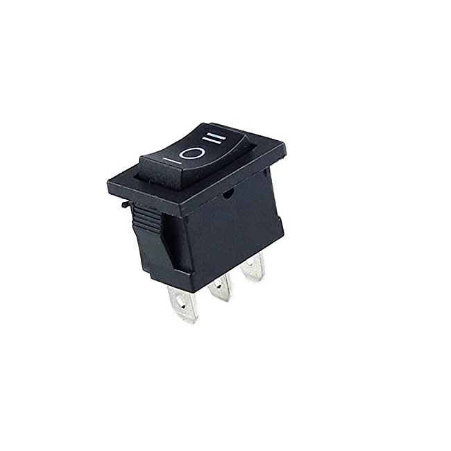 6A 250VAC /10A 125VAC On/Off/On Rectangle Rocker Switch 3 Position (Pack of 2)