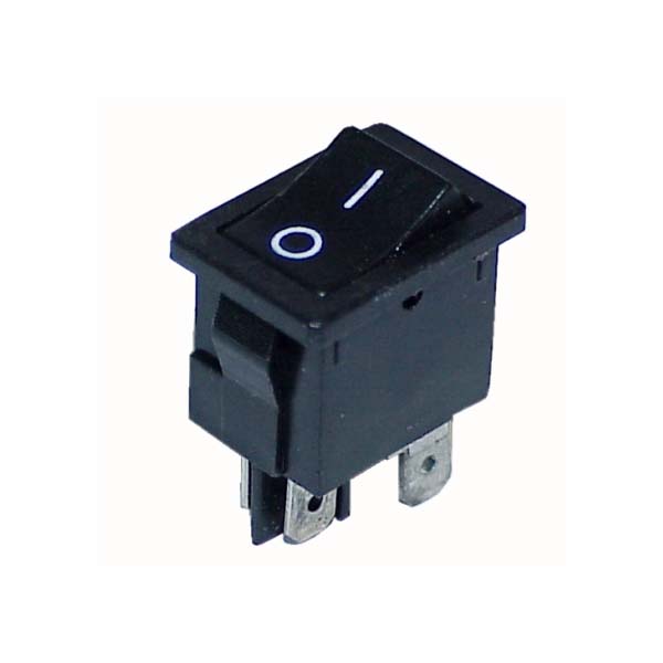 6A/250V Rocker Switch Black (2 Pieces)