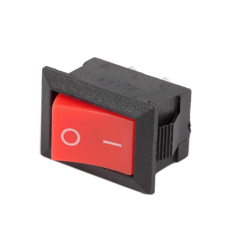 KCD1 6A 250VAC Red Color 3 pin SPDT Rocker Switch (PACK OF 2)