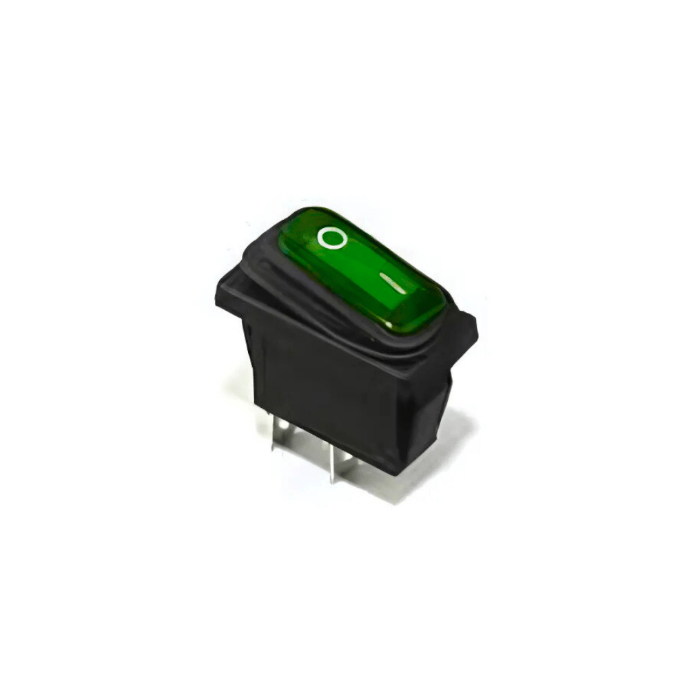 KCD3 15A 250V Green SPST ON-OFF Rocker Waterproof Switch with Light