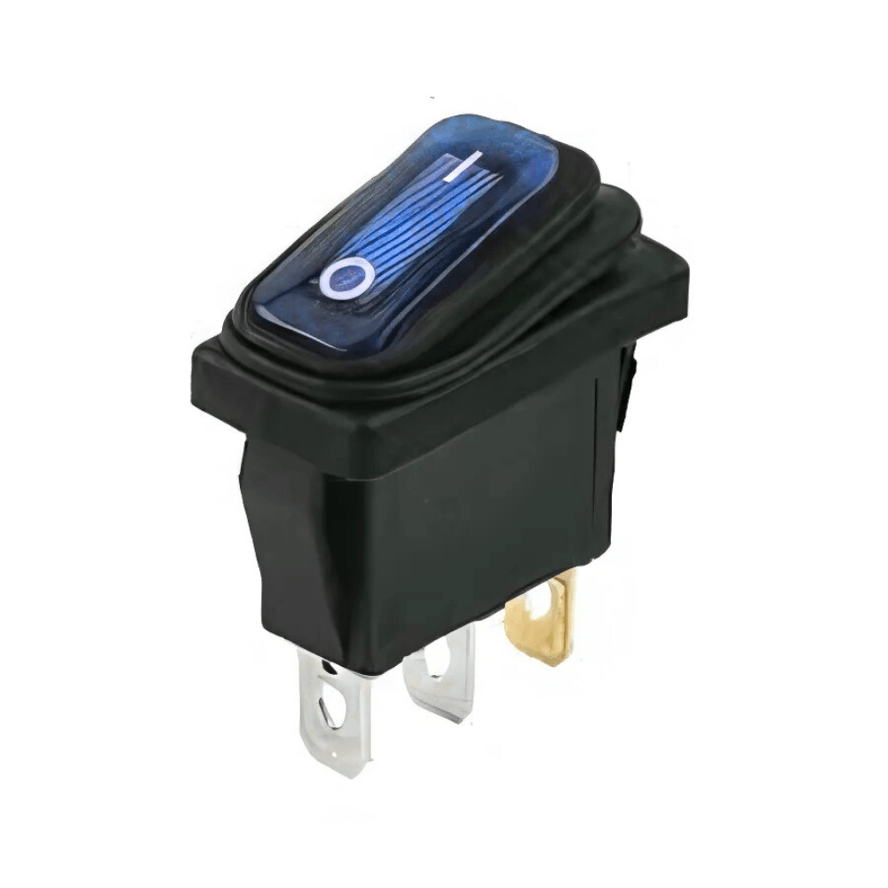 KCD315A 250V Blue SPST ON-OFF Rocker Waterproof Switch with Light