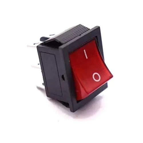 KCD4 15/30A 250V AC DPST 6 Pin Rocker Switch with Light