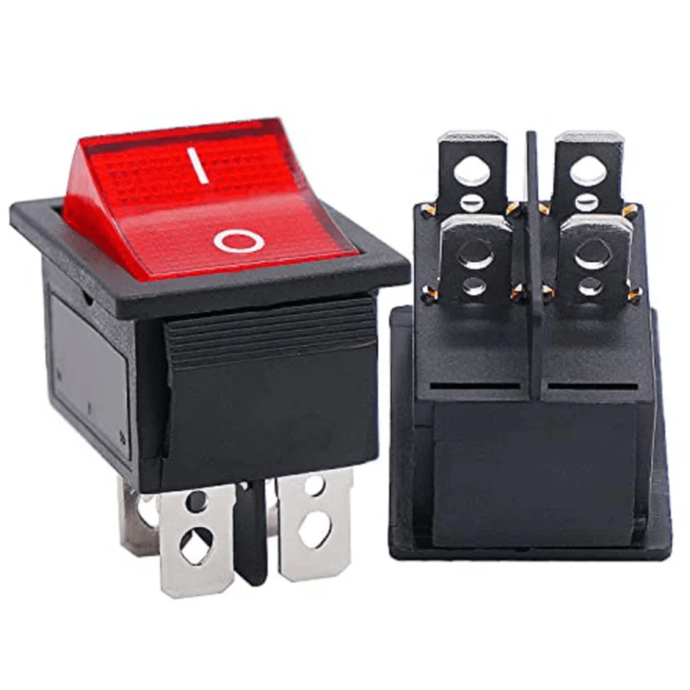 KCD4 Red 250V 16A DPST ON-OFF 4 Pin Rocker Switch