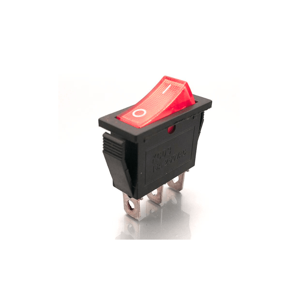 QY603-101 T125 15A 250V Red SPST Panel Mount Rocker Switch With Light