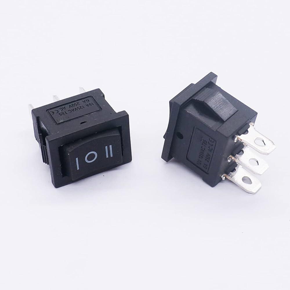 Rocker Switch 3 Pin SPST ON-OFF-ON 6A Switch – 2 Pcs