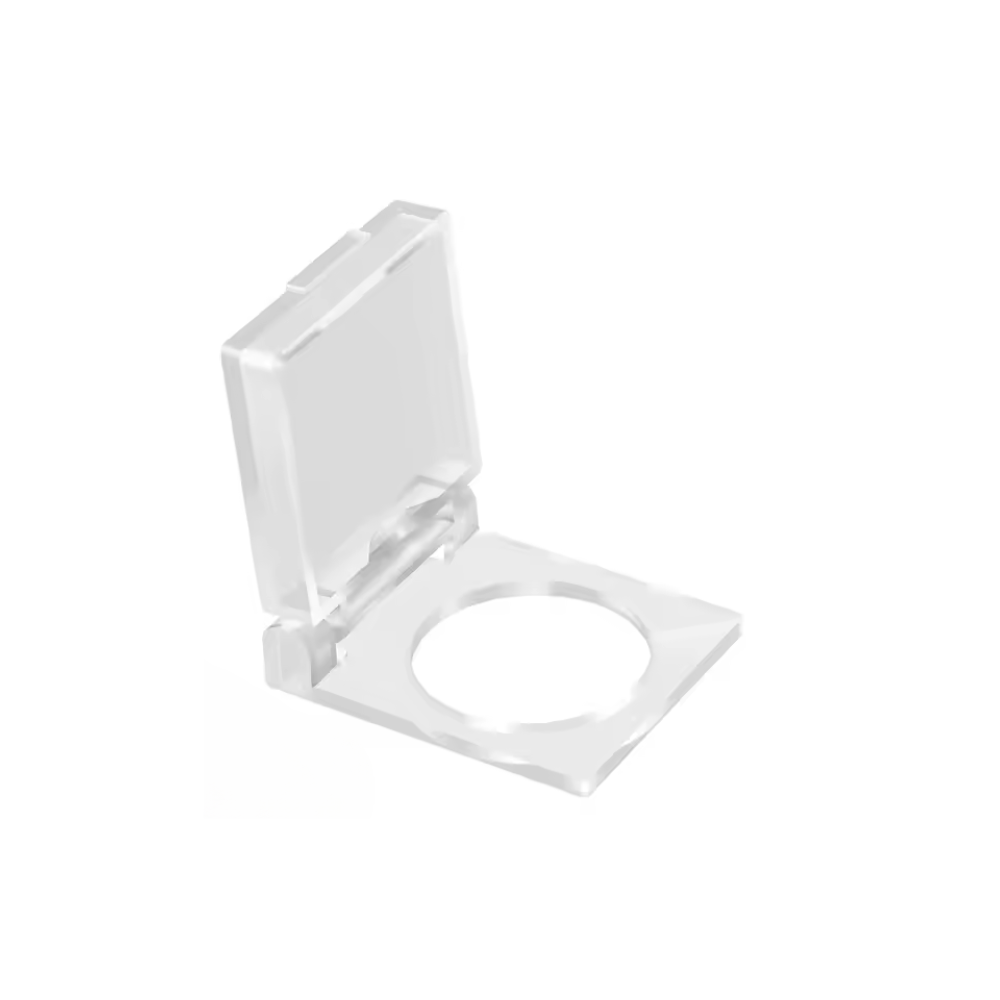 16mm Transparent Plastic Dustproof Square Protective Cover for Flat Head Metal Switch – (2 Pcs)