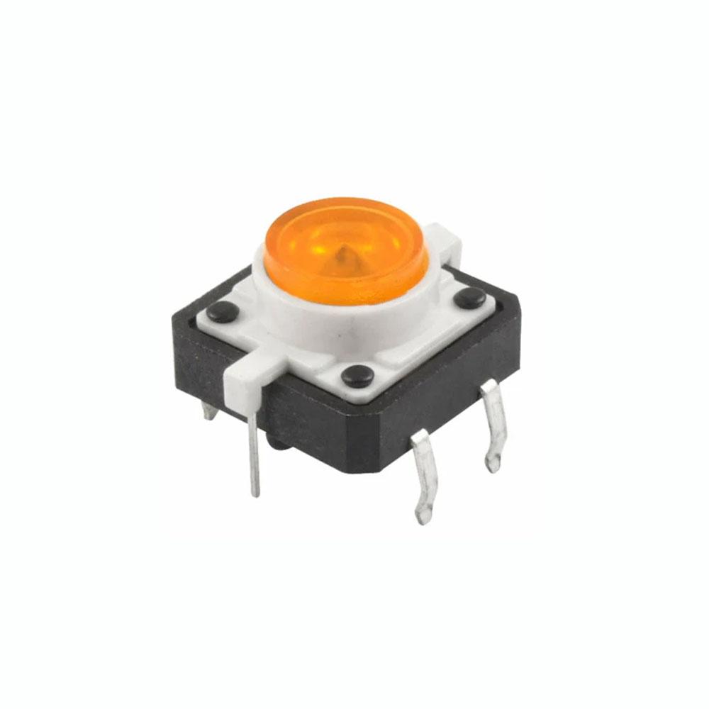 12mm x 12mm Tactile Push Button Switch with Yellow LED- 2PCS