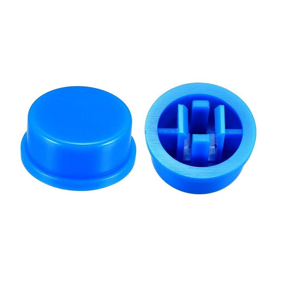 12x12x7.3 mm Round Cap for Square Tactile Switch -Blue (25Pcs)