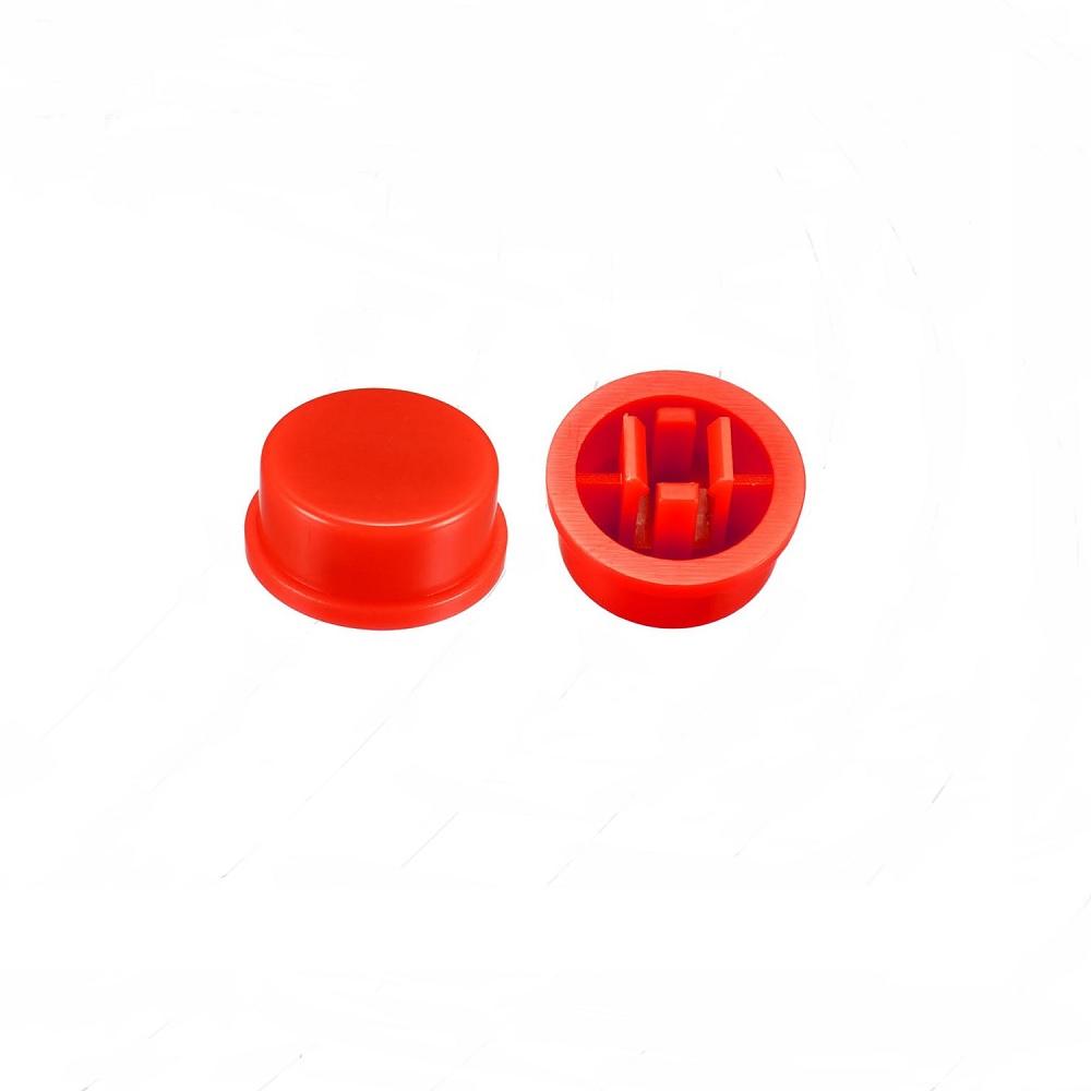 12x12x7.3 mm Round Cap for Square Tactile Switch -Red (25Pcs)