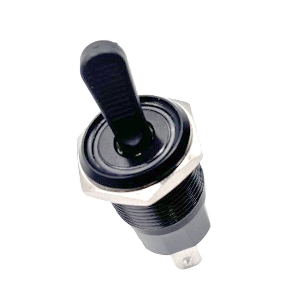16mm 12-24V Green Color 5Pin Plastic Toggle Switch-Black
