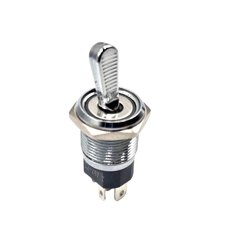 16mm 12-24V Green Color 5Pin Toggle Switch-Silver