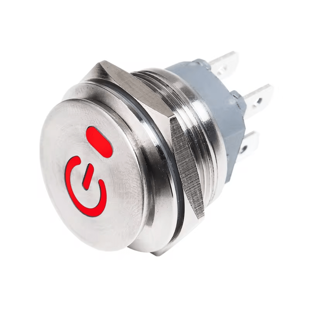 22mm Toggle Rocker Power Logo Latching 12-24V 20A Push Button Switch ON-Off Car RV Auto Boat Start Stop Switch