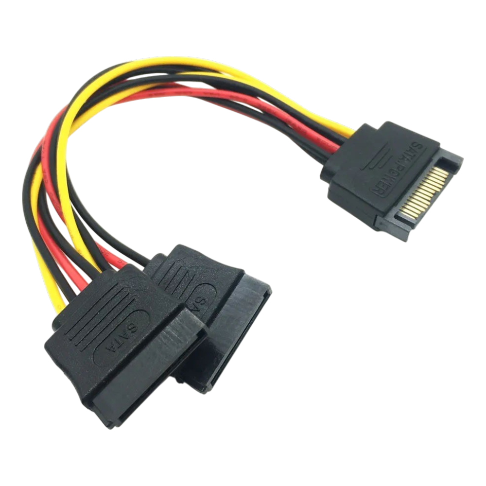 15 pin Male Sata to 15 pin Sata Y Female