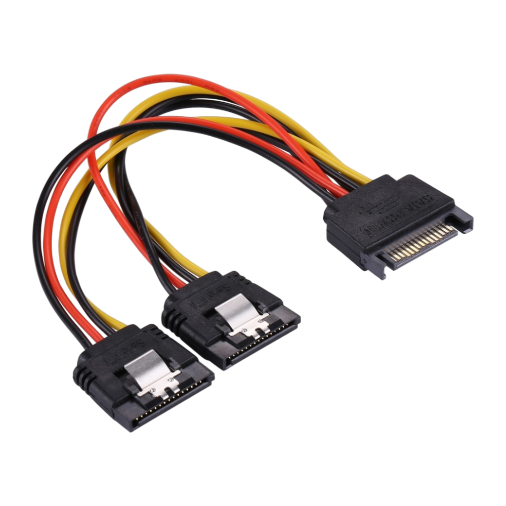 90 degree)with latch 15 pin sata male to 15 pin sata y cable