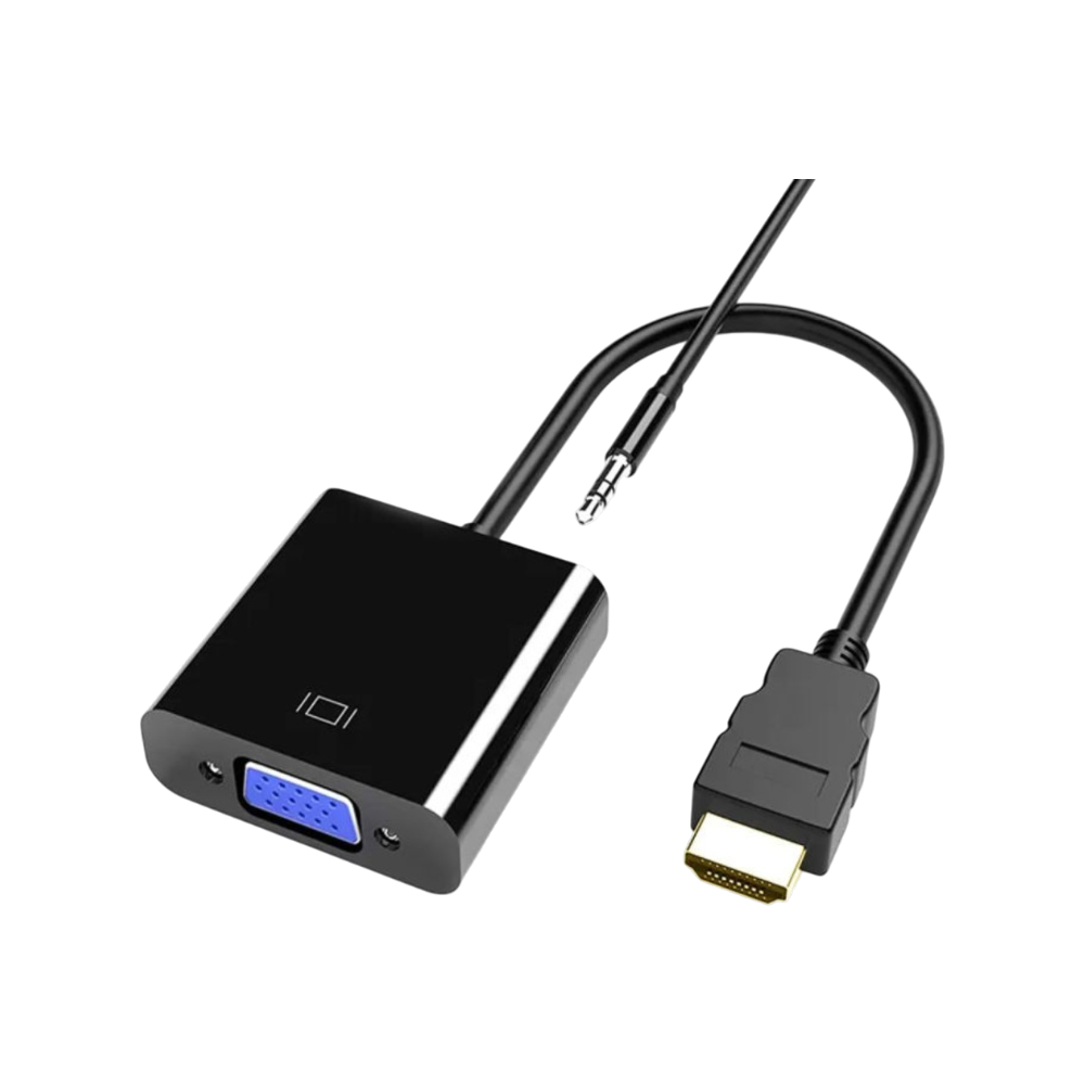 With AUX audio HDMI to VGA converte