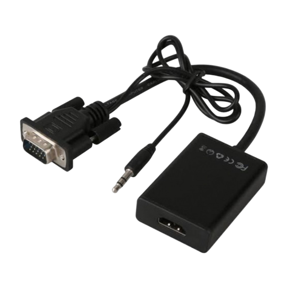 WHITE BOX) VGA to HDTV adapter with Audio (METAL) converter