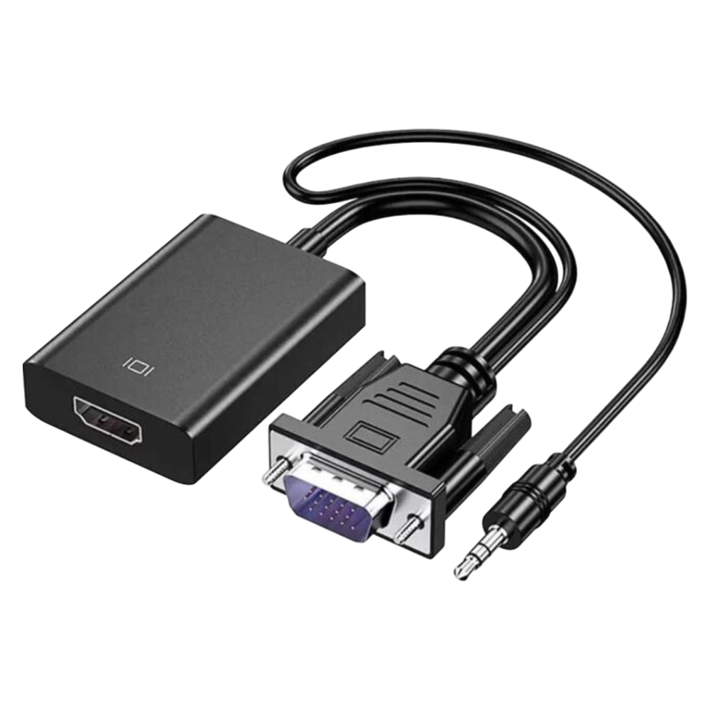 BLACK BOX) with AUX VGA to HDMI (METAL) CONVERTER