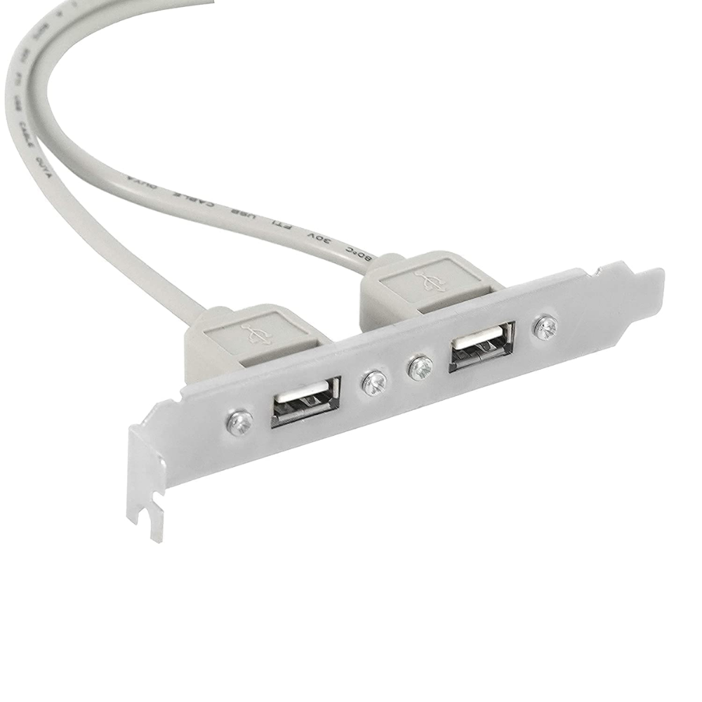 Motherboard Cable - 2 Ports USB 2.0 Header Port Slot Plate Adapter Panel Cable Female Screw to Motherboard 9 Pin Header Back PCI Rear Panel Bracket for Desktop Computer PC