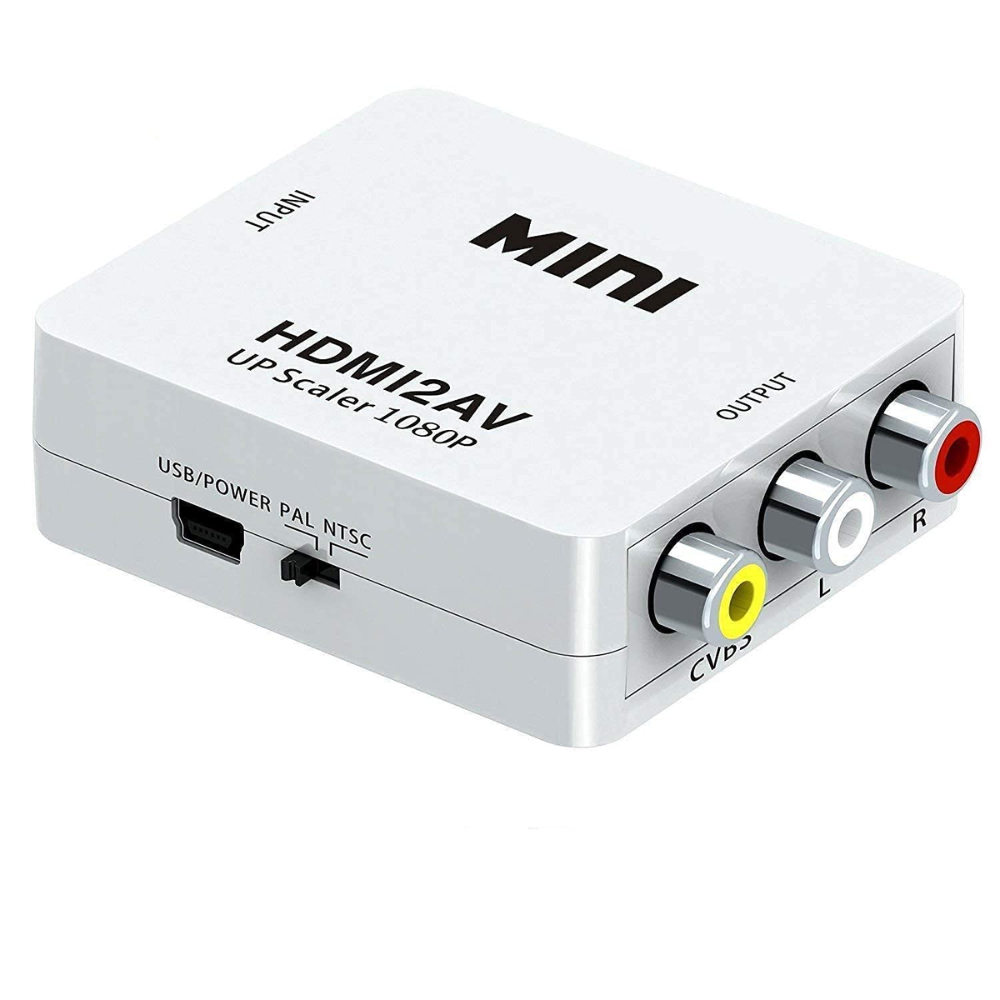 HDMI to AV Converter, HDMI to CVBS Composite Video Adapter with USB Power, PAL/NTSC Supported, 1080P HDMI Input to RCA AV Output