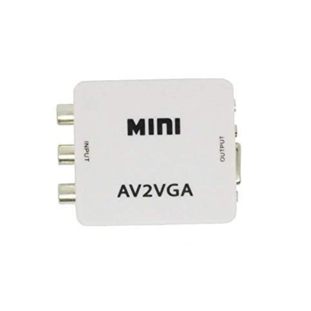 Mini HD AV to VGA Video Converter Box AV (RCA) to VGA Video Converter with 3.5mm Audio to PC HDTV Converter