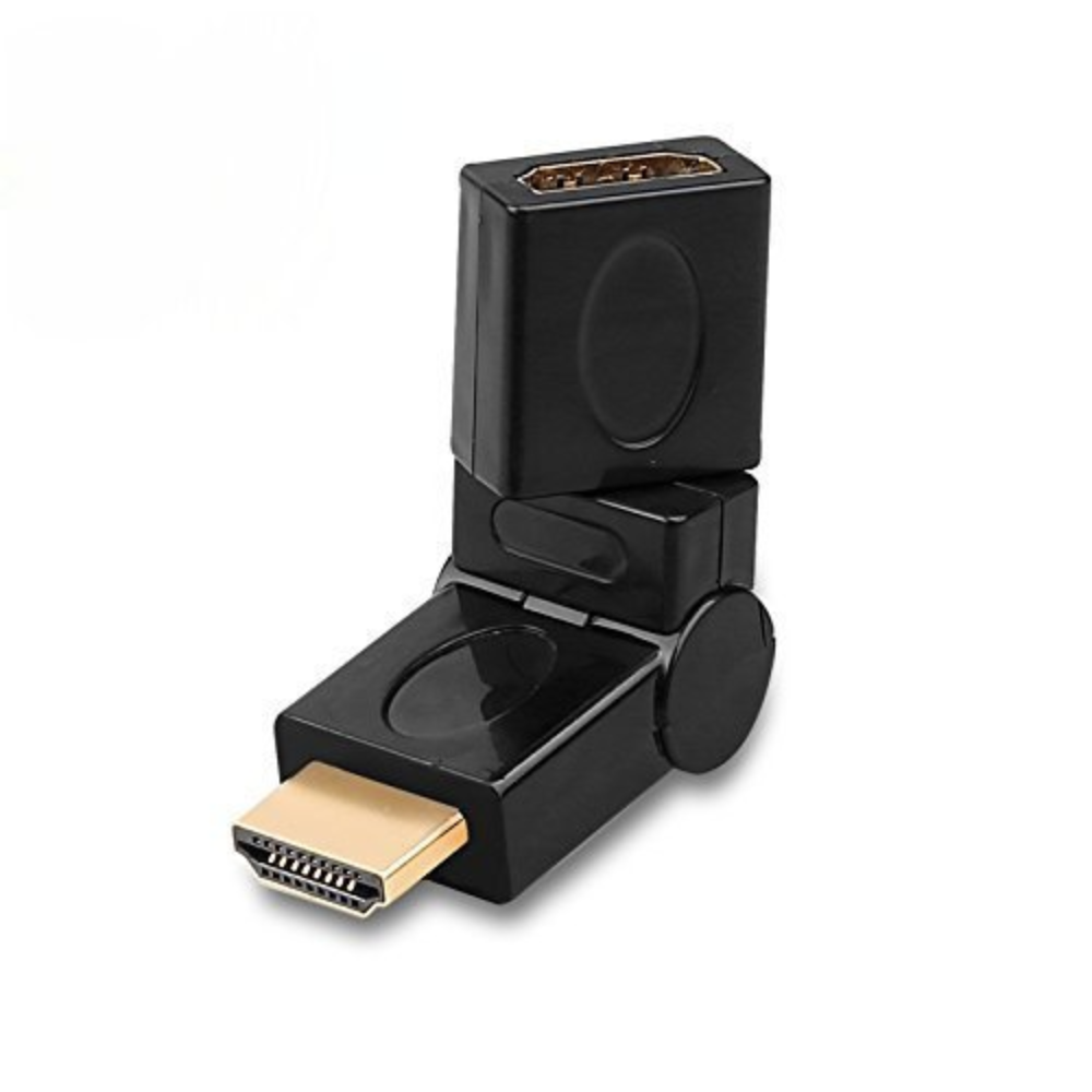 Gold Plated 360 Degree Swivel HDMI Male to Female Port Saver Adapter LED Bravia