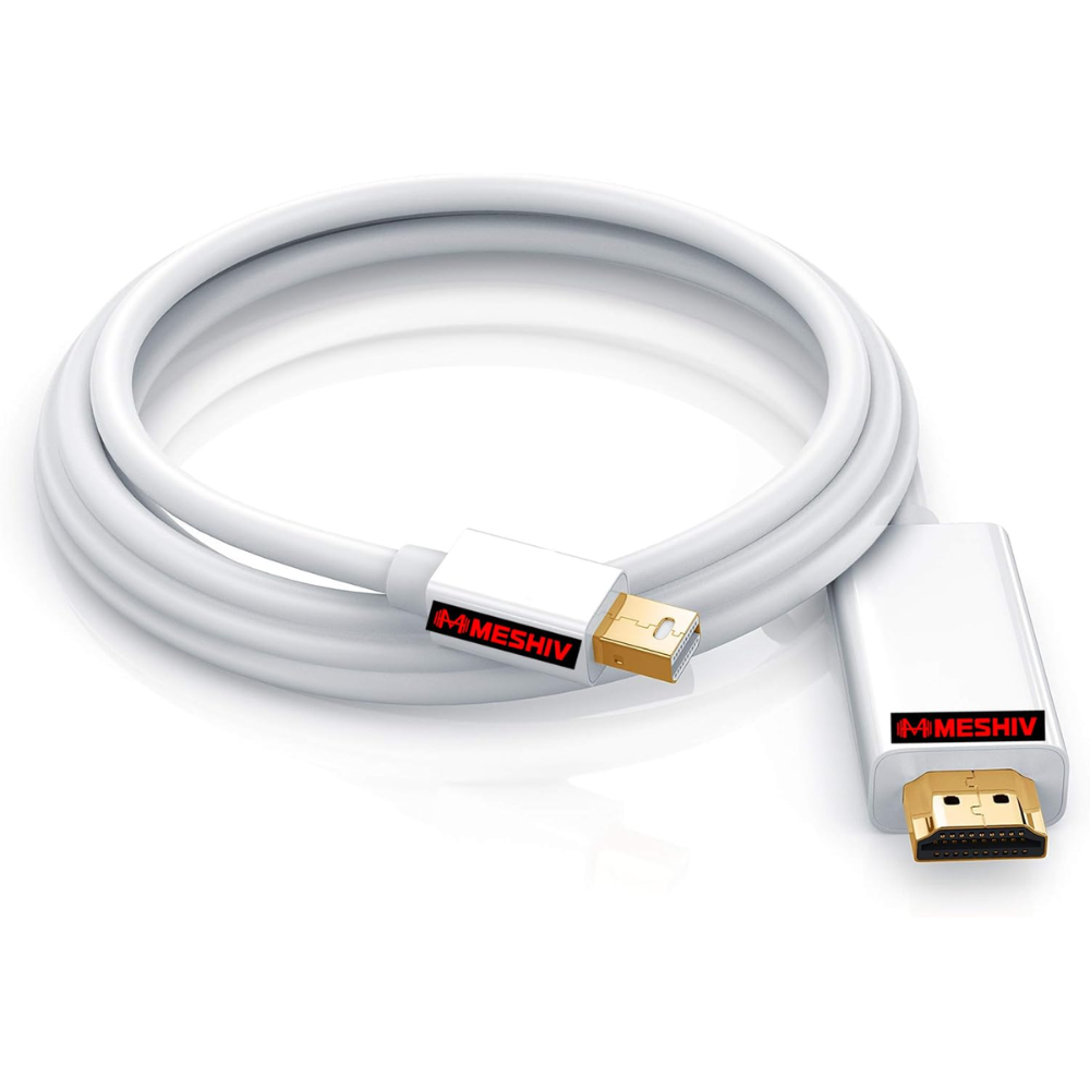 Mini DisplayPort Thunderbolt 2 To HDMI Male to Male Cable 1.8m Mini DP To HDMI Gold Platted Compatible with HDTV, Laptop, Monitor, Projector etc.