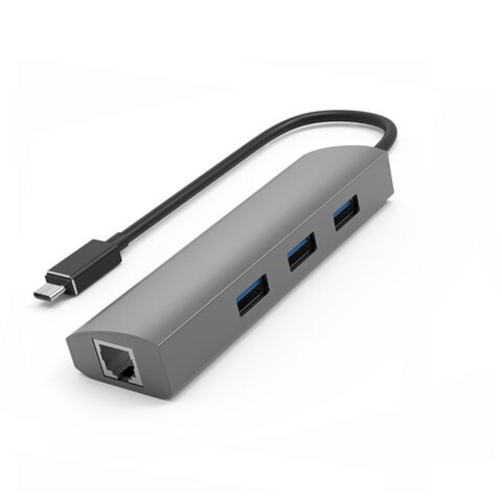 5-in-1 Type C HUB/Docking Station with RJ 45 Ethernet Port, 5Gbps Data Transfer, HDMI Port, USB 3.0, PD Quick Charge, 4K Ultra HD Data Quality (Grey)
