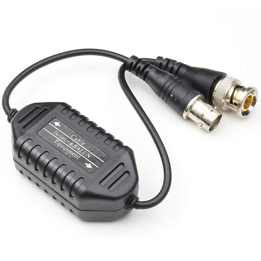 Video Ground Loop Isolator Balun BNC Male to Female Coaxial for Analog CCTV Security Camera