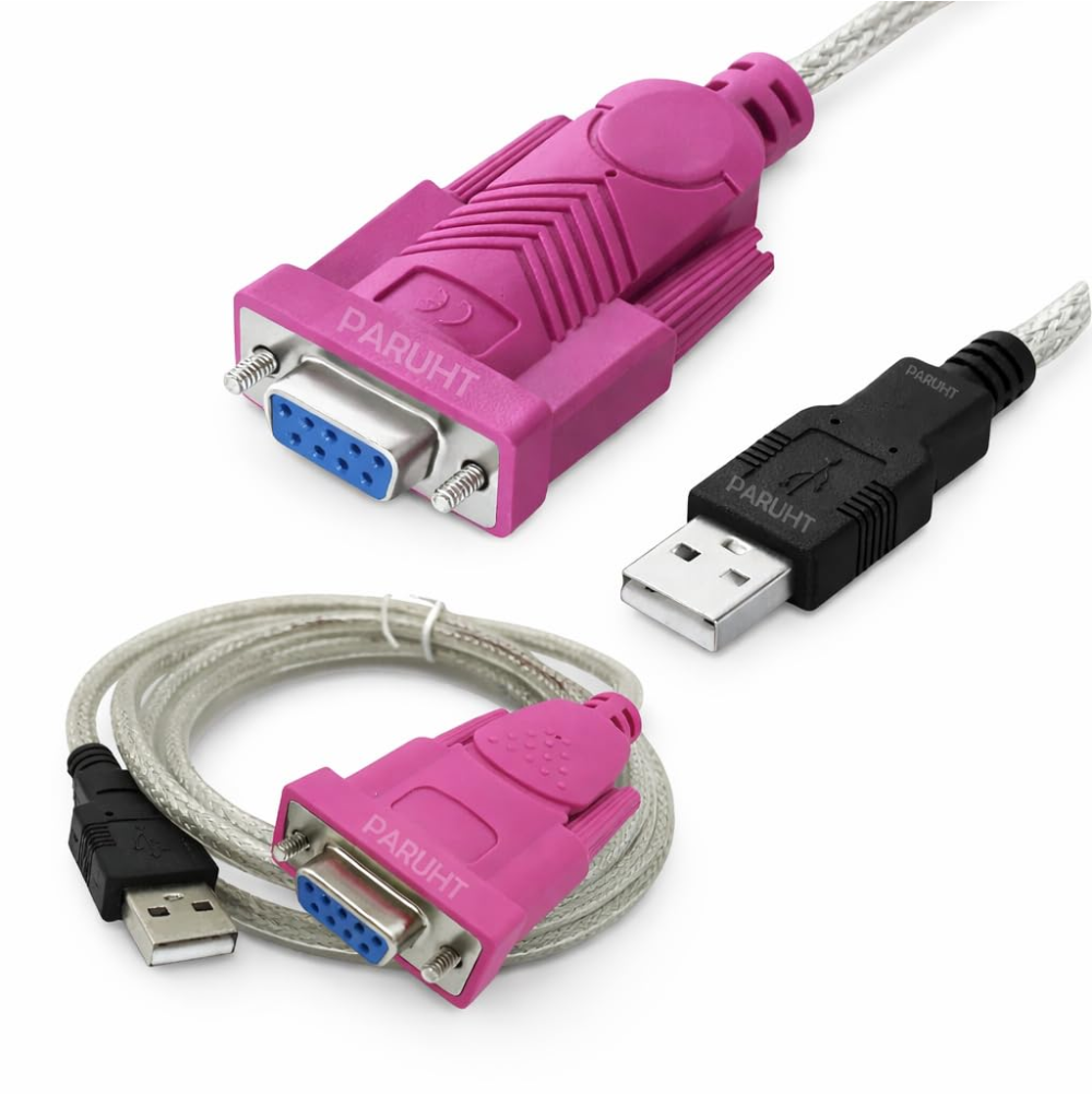 USB to RS232 Serial Port Adapter Cable, USB2.0A Male to RS-232 Female 9 Pin Connector Pink Cable Adapter