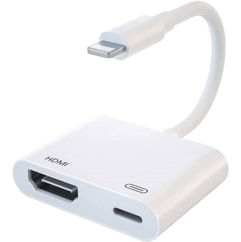 Lightning To Hdmi Adapter For Iphone Ipad, Apple Mfi Certified 1080P Lightning To Digital Av Adapter Sync Screen Converter With Charging Port For Iphone Hdmi Converter To Hd Tv Projector