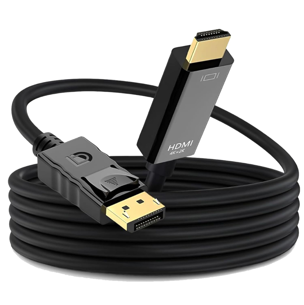 DisplayPort to HDMI 1.8M Cable, UHD 2K@120Hz,4K@30 Gold-Plated Unidirectional DP(Male) to HDMI(Male) Lead for Monitors/Projector/HDTV,Lenovo, HP, ASUS, Dell and Other Brand