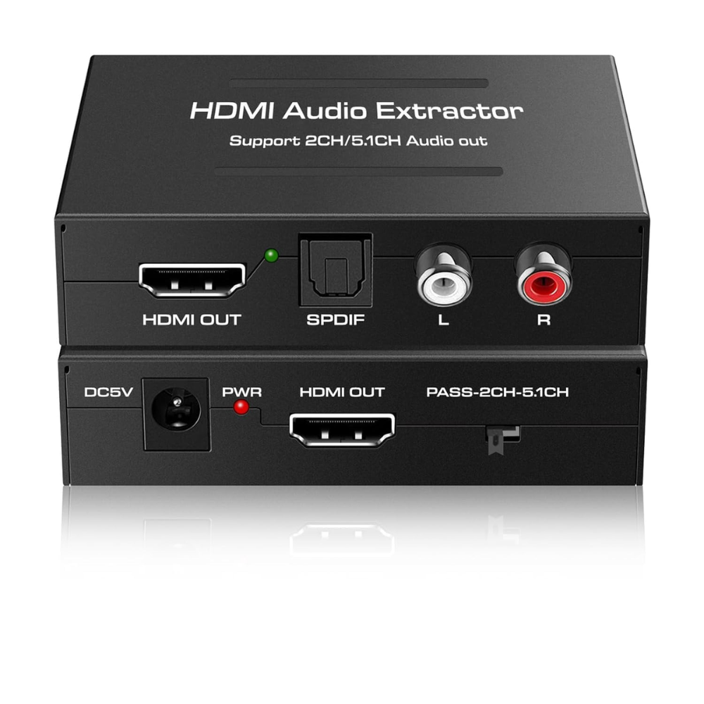 HDMI Audio Extractor HDMI to Optical SPDIF Toslink Converter HDMI Video Adapter Splitter-DAC Analog Stereo R/L Audio for Blu-ray DVD Players,Xbox One, Sky HD Box, PlayStation