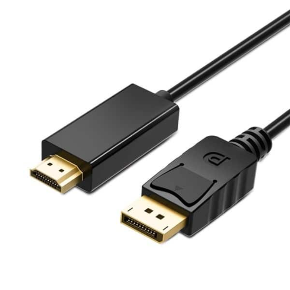 DisplayPort to HDMI 1.8M Cable, UHD 2K@120Hz,4K@30 Gold-Plated Unidirectional DP(Male) to HDMI(Male) Lead for Monitors/Projector/HDTV,Lenovo, HP, ASUS, Dell and Other Brand