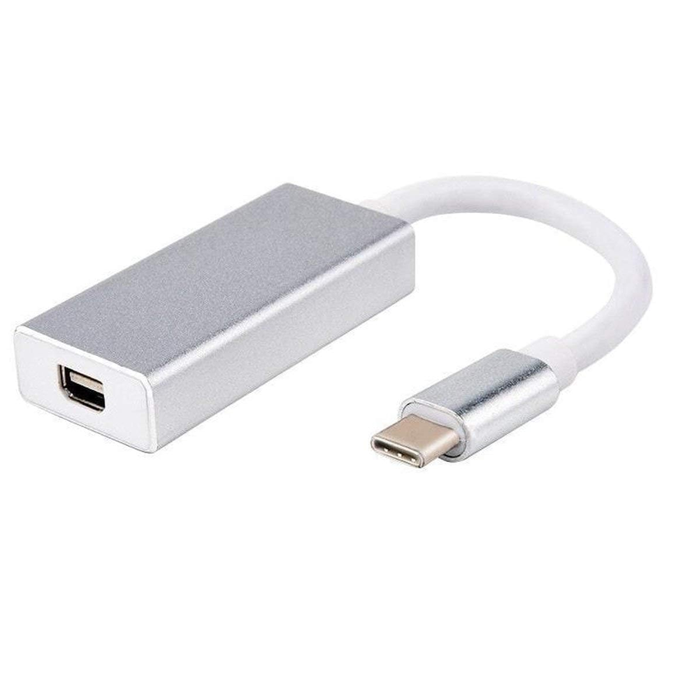 Type C to Mini DP Display Port Female Adapter Cable for iOS New MakBook 12 Monitor Projector (Silver) Visit the VOOCME Store