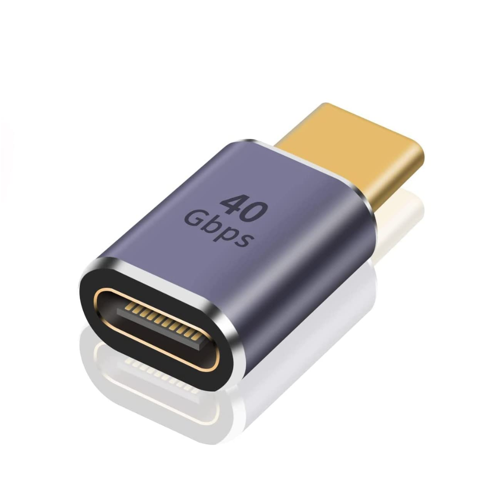 USB C Adapter, USB Type C Male to Female Adapter Extender Support 100W, 40Gbps, 8K@60Hz for Thunderbolt 4/3, MacBook Pro/Air, Laptop, Tablet, Phones and More Type C Devices (TD-943CC, Pack-of-1)