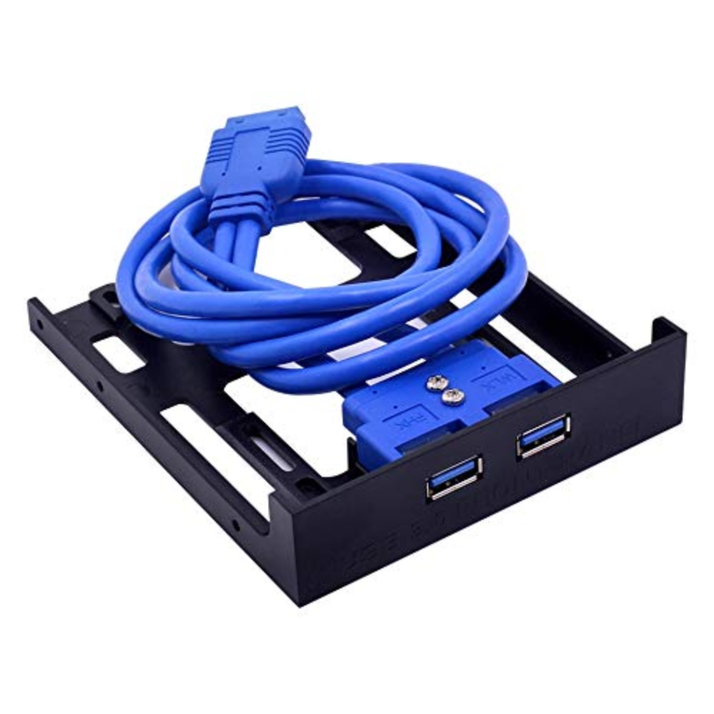 USB 3.0 Front Panel Hub 2 Port Expansion Bay 20 Pin to USB3.0 60cm Bracket Adapter Cable for PC Desktop 2.5" Floppy Bay